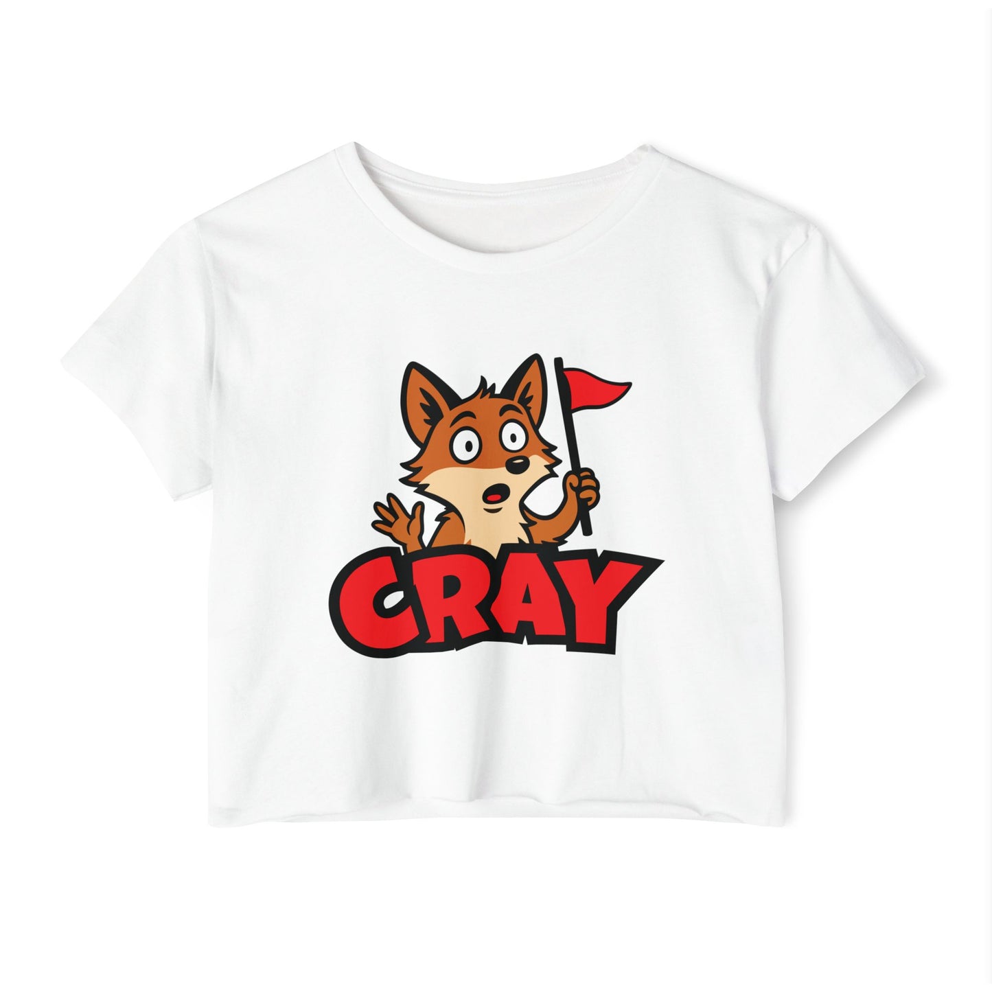 Cray Women's Crop Top - Large Logo - Red Flag Fox