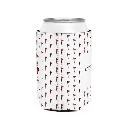 Can Cooler — 'Cray: Vibes Lie. Patterns Don't.' Golf Flag Pattern Cooler Sleeve