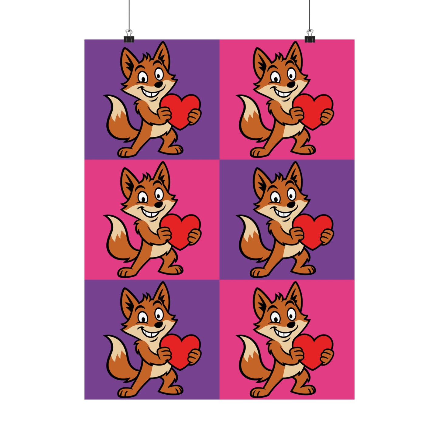 Cray Pink and Purple Fox Poster (18"x24")