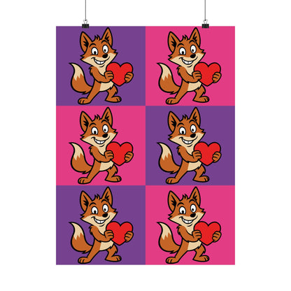Cray Pink and Purple Fox Poster (18"x24")