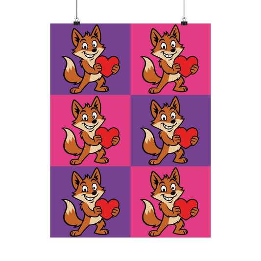 Cray Pink and Purple Fox Poster (18"x24")