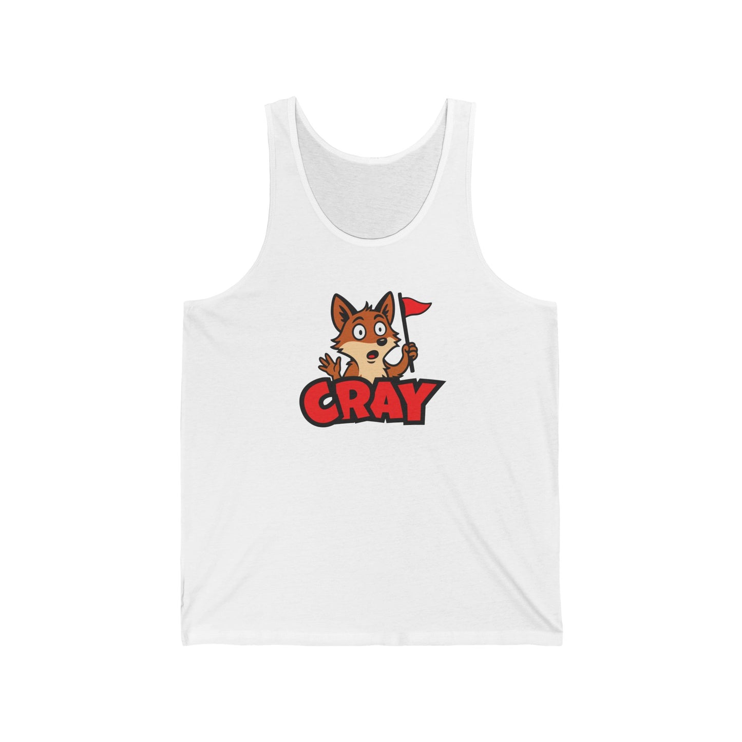 Cray Unisex Jersey Tank - White - Red Flag Fox