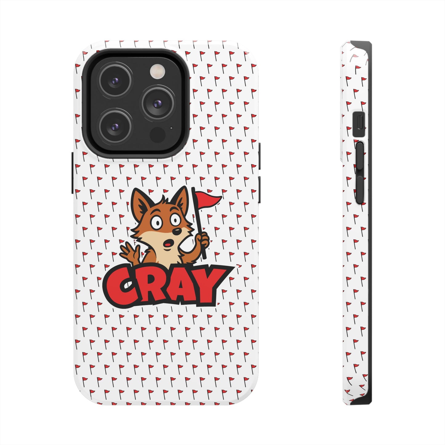 Cray Phone Case - White - Red Flag Fox