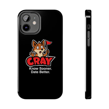 Cray Phone Case (tagline) - Black - Red Flag Fox