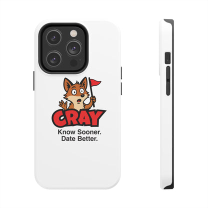 Cray Phone Case (tagline) - White - Red Flag Fox