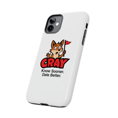 Cray Phone Case (tagline) - White - Red Flag Fox