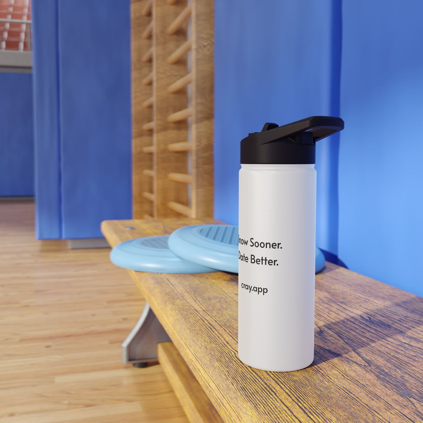 Cray Stainless Steel Water Bottle - White - Red Flag Fox