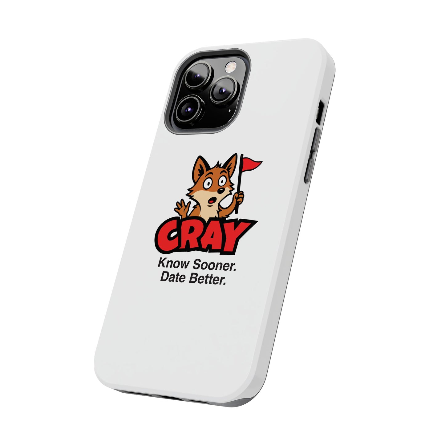 Cray Phone Case (tagline) - White - Red Flag Fox