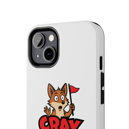 Cray Phone Case (tagline) - White - Red Flag Fox