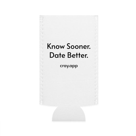 Cray Slim Can Cooler - White - Red Flag Fox