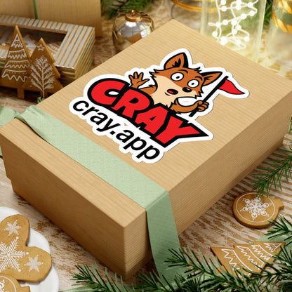 Cray Fox Logo Sticker w/ website (Cray.App)