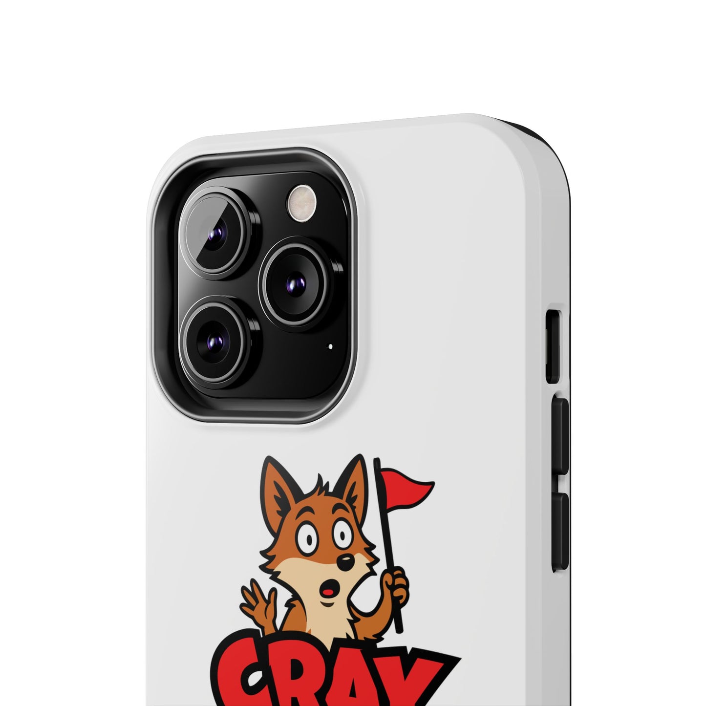 Cray Phone Case (tagline) - White - Red Flag Fox