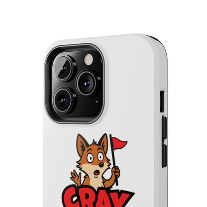 Cray Phone Case (tagline) - White - Red Flag Fox