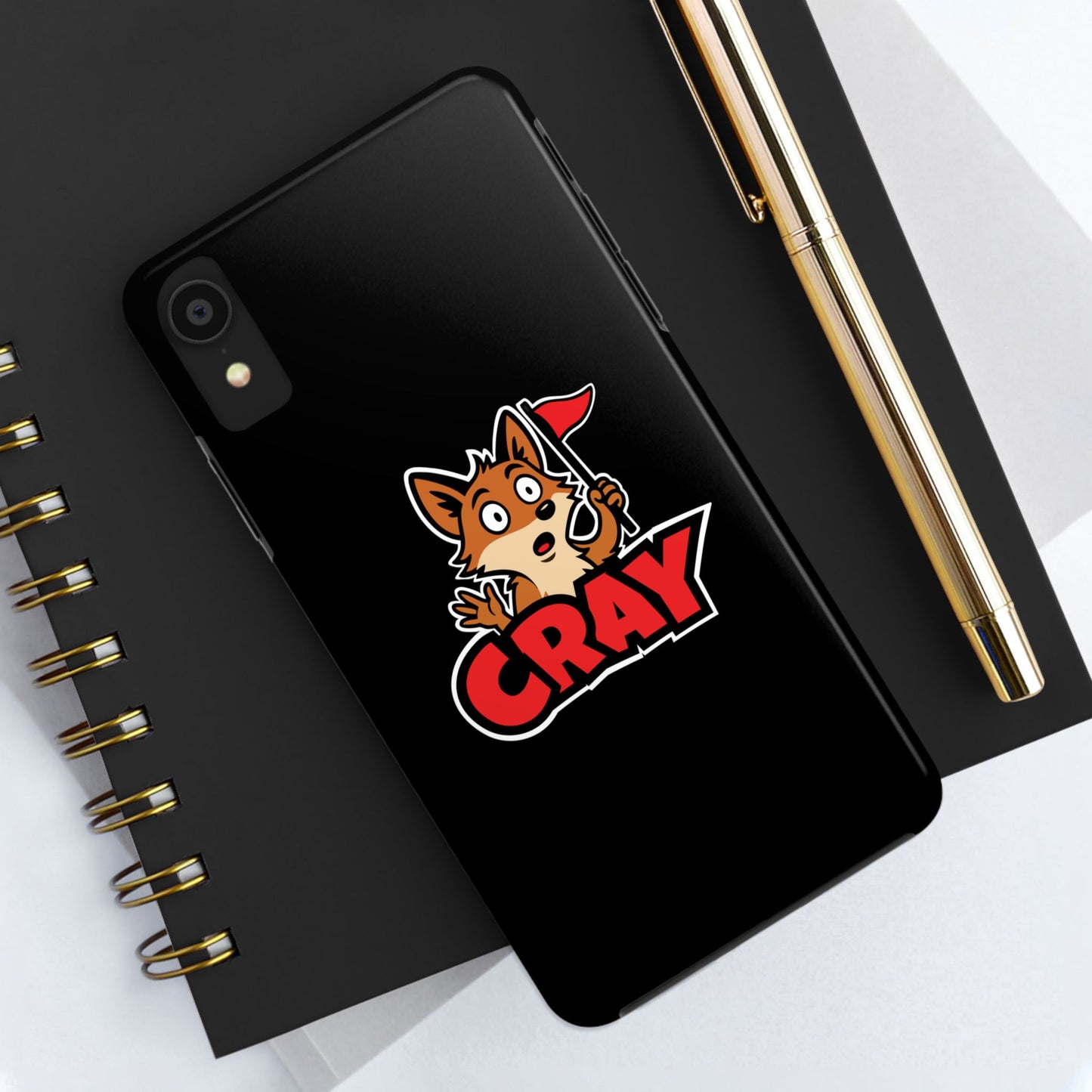 Cray Phone Case - Black - Red Flag Fox