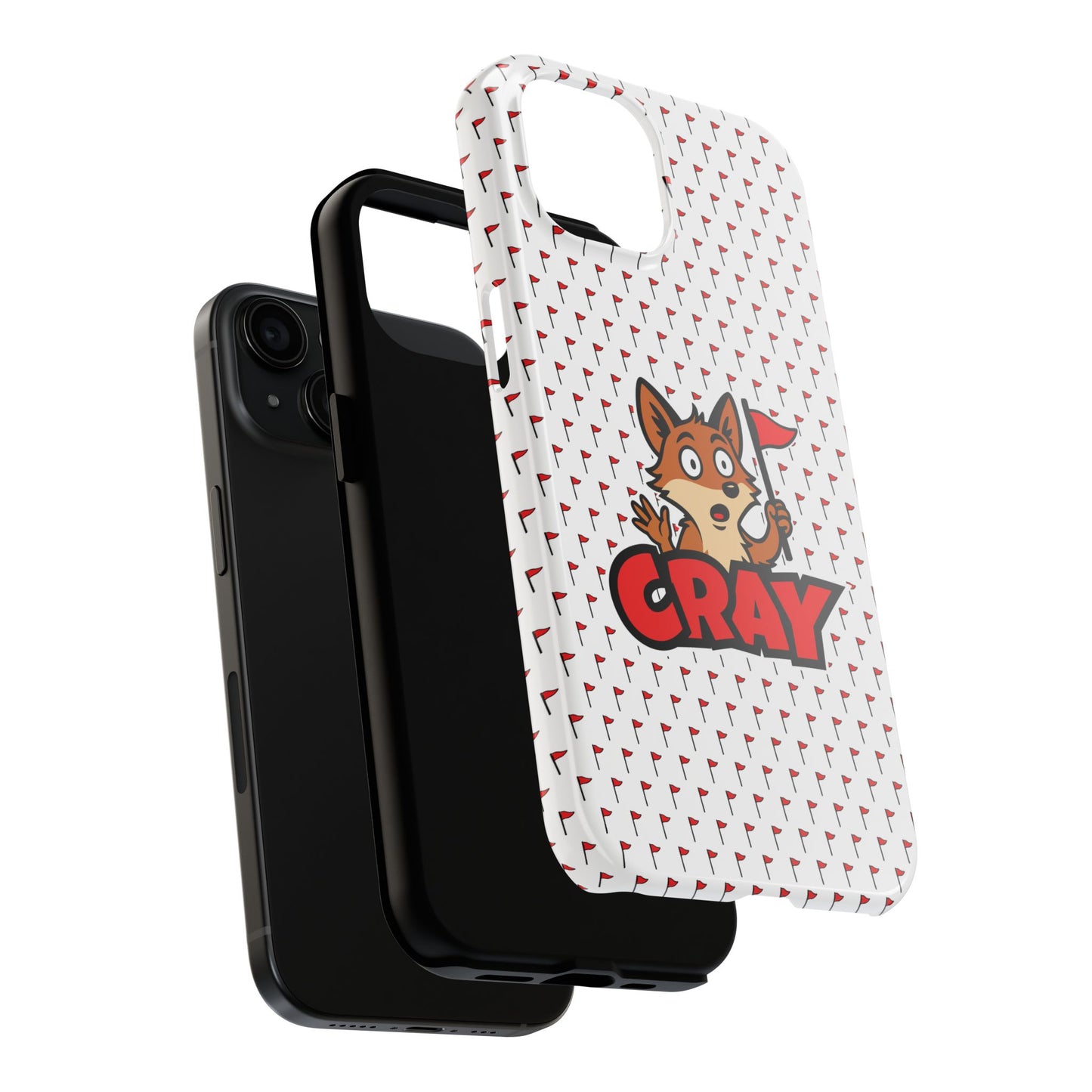 Cray Phone Case - White - Red Flag Fox
