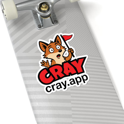 Cray Fox Logo Sticker w/ website (Cray.App)