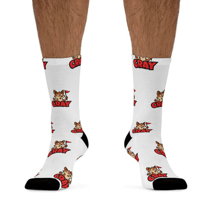 Cray Logo Pattern Recycled Poly Socks [Eco-Friendly]