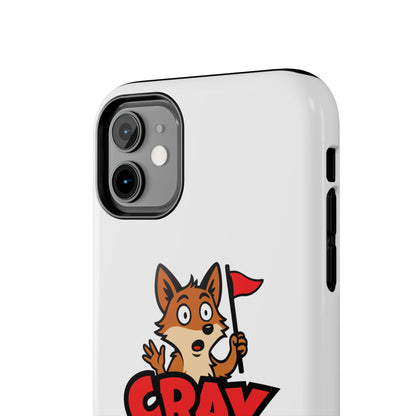 Cray Phone Case (tagline) - White - Red Flag Fox