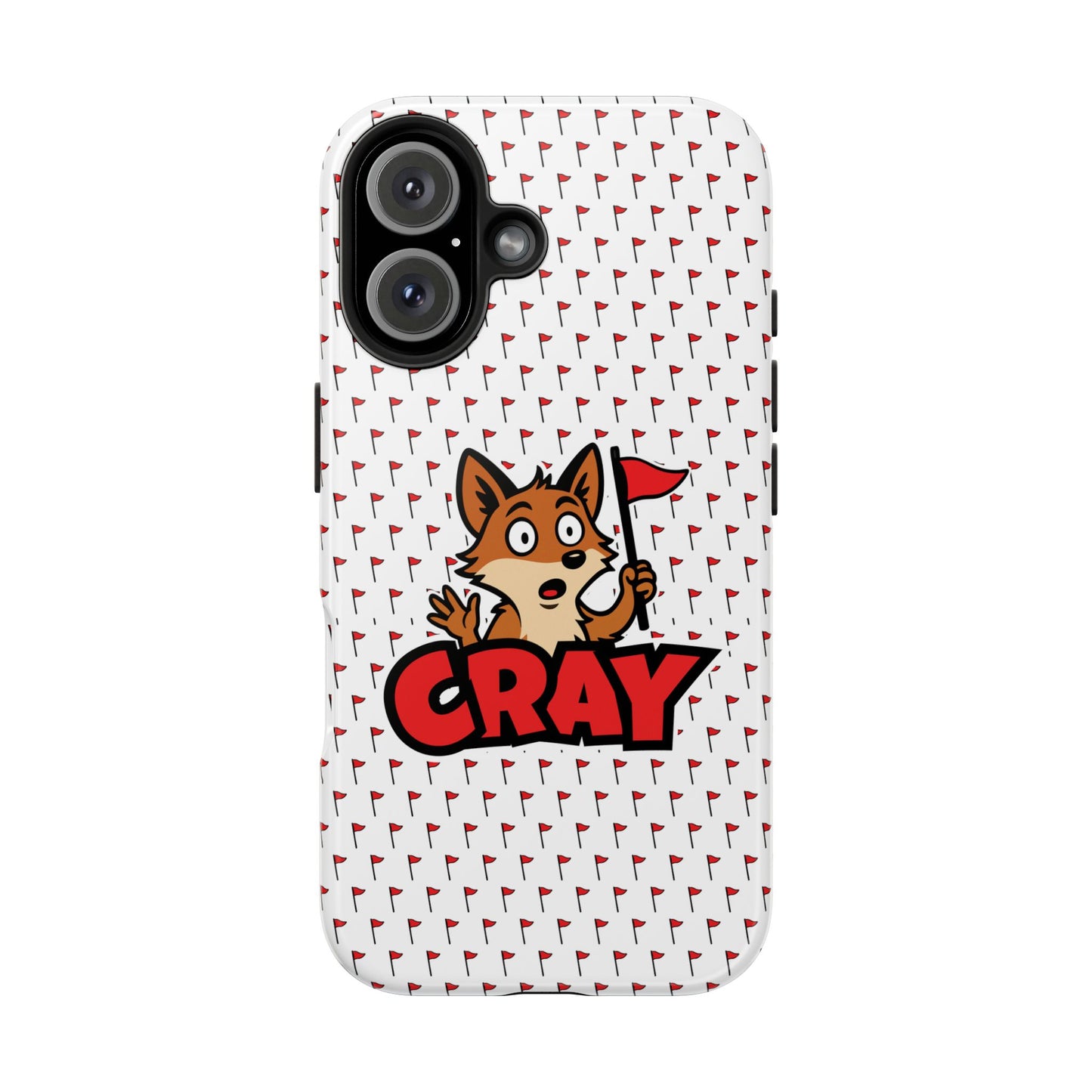 Cray Phone Case - White - Red Flag Fox
