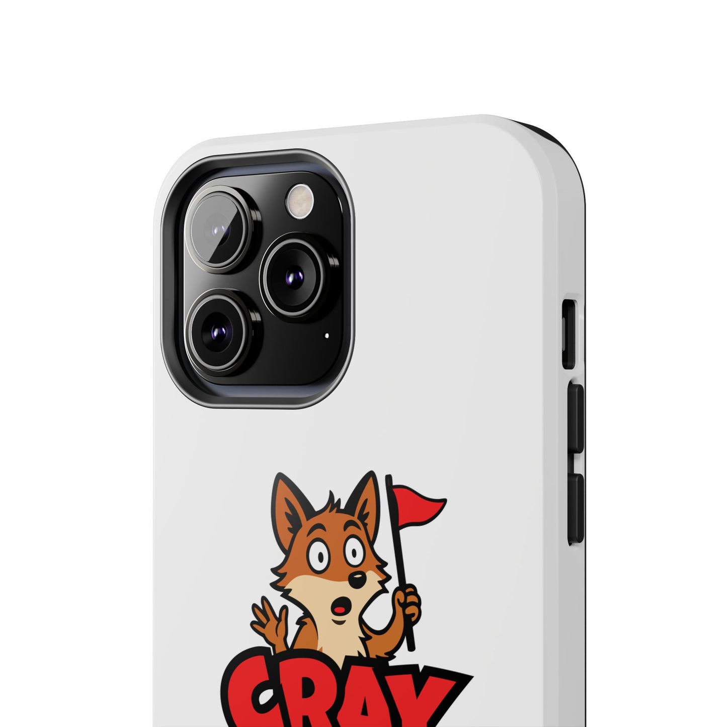 Cray Phone Case (tagline) - White - Red Flag Fox