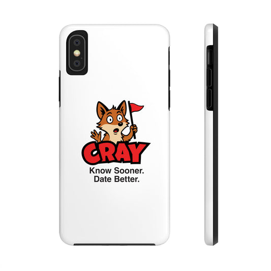 Cray Phone Case (tagline) - White - Red Flag Fox