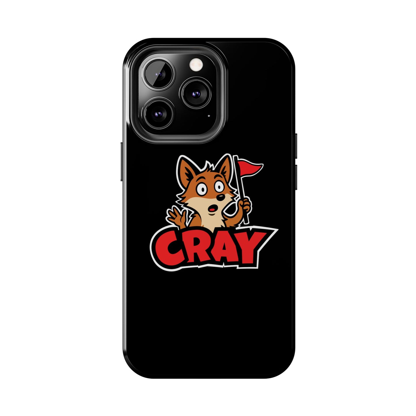 Cray Phone Case - Black - Red Flag Fox