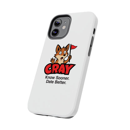 Cray Phone Case (tagline) - White - Red Flag Fox