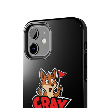 Cray Phone Case (tagline) - Black - Red Flag Fox
