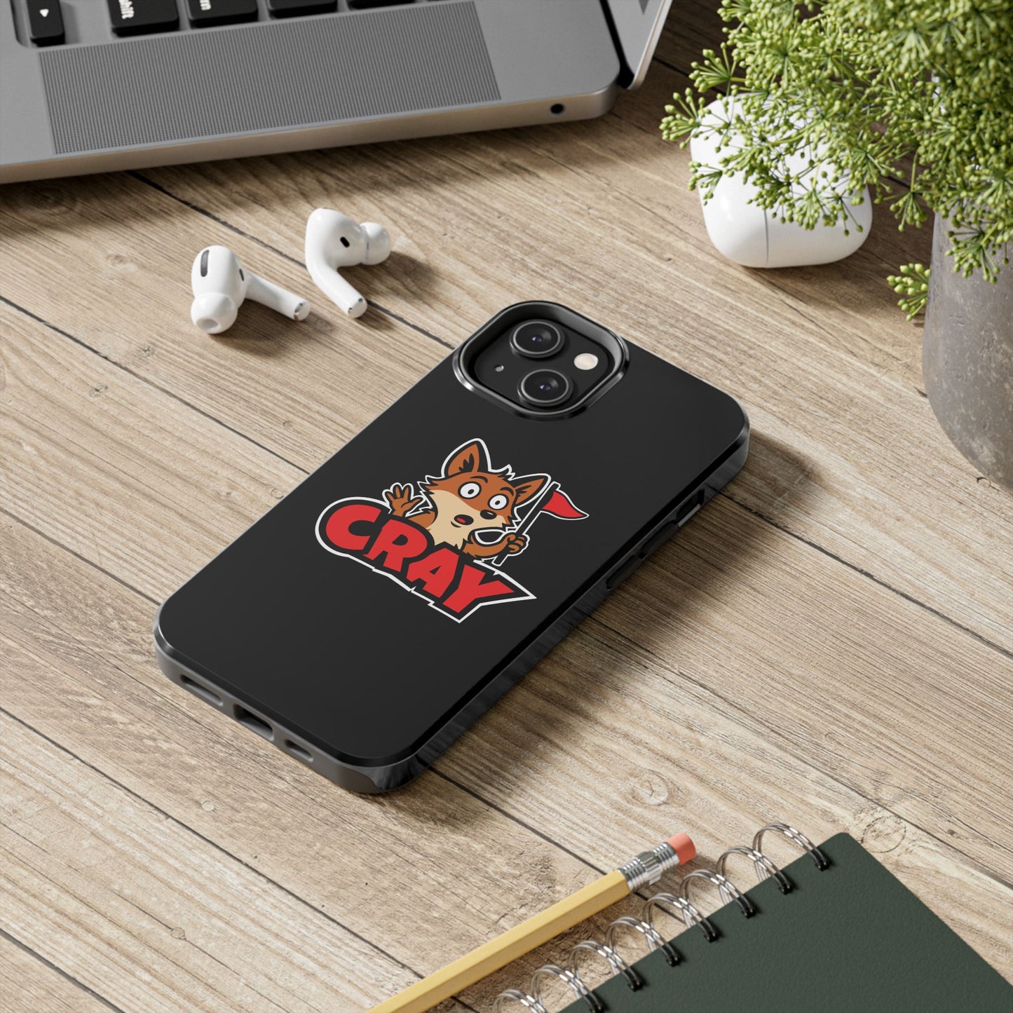 Cray Phone Case - Black - Red Flag Fox
