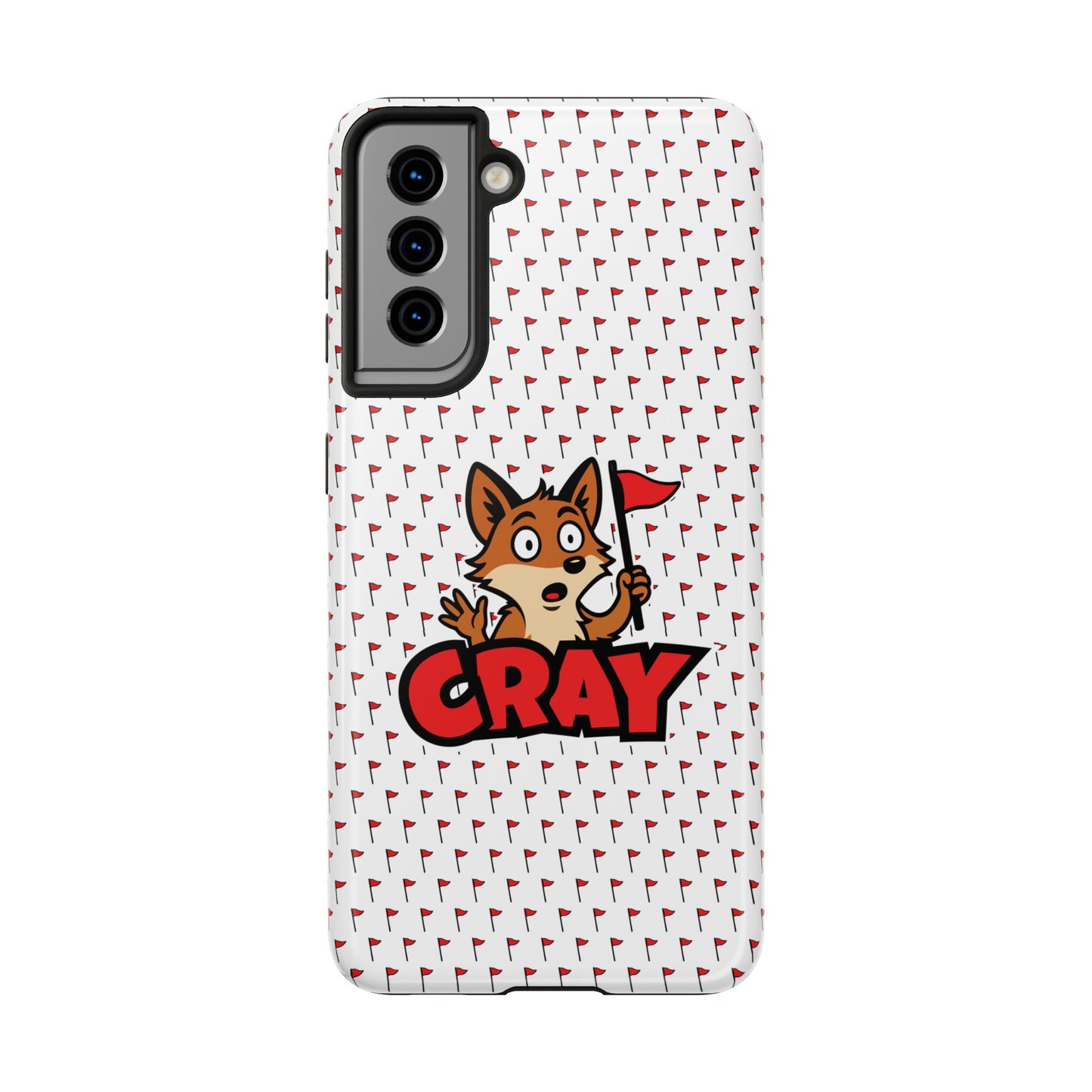 Cray Phone Case - White - Red Flag Fox