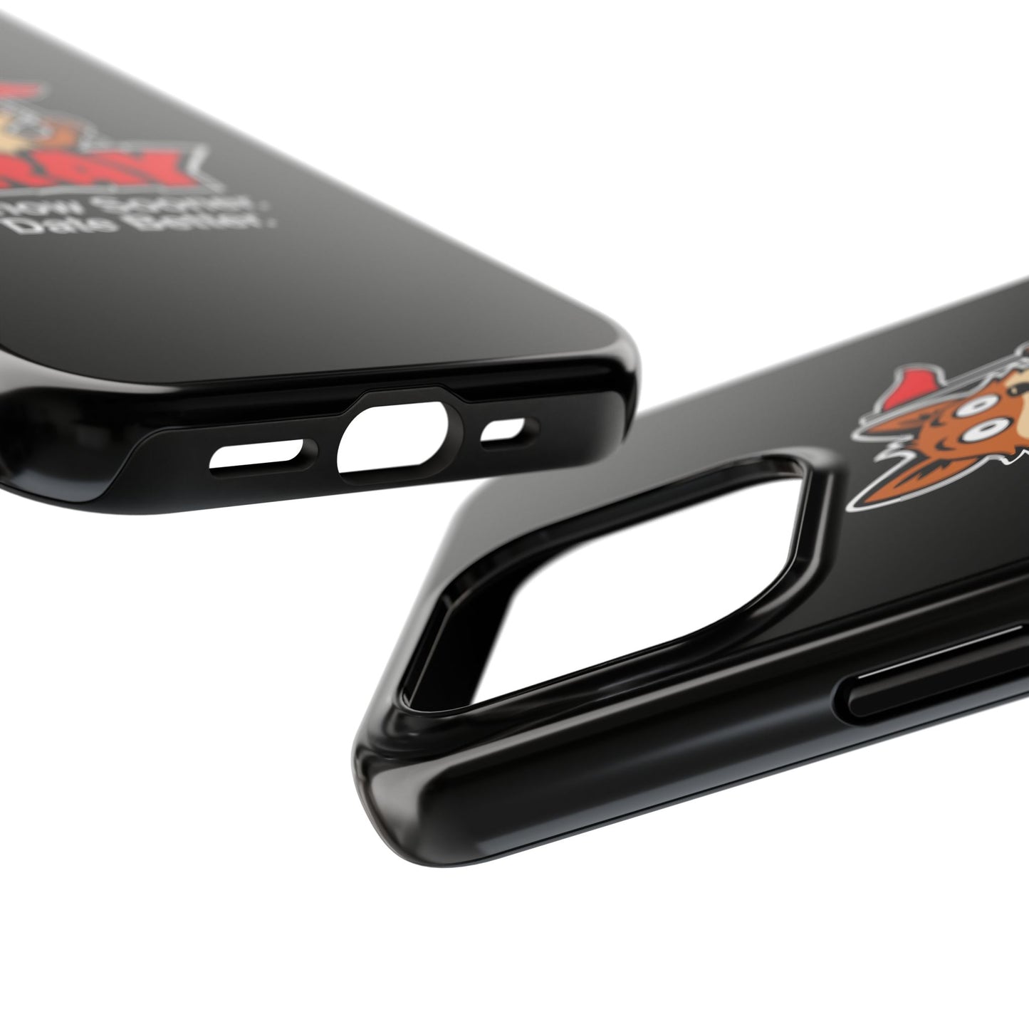 Cray Phone Case (tagline) - Black - Red Flag Fox