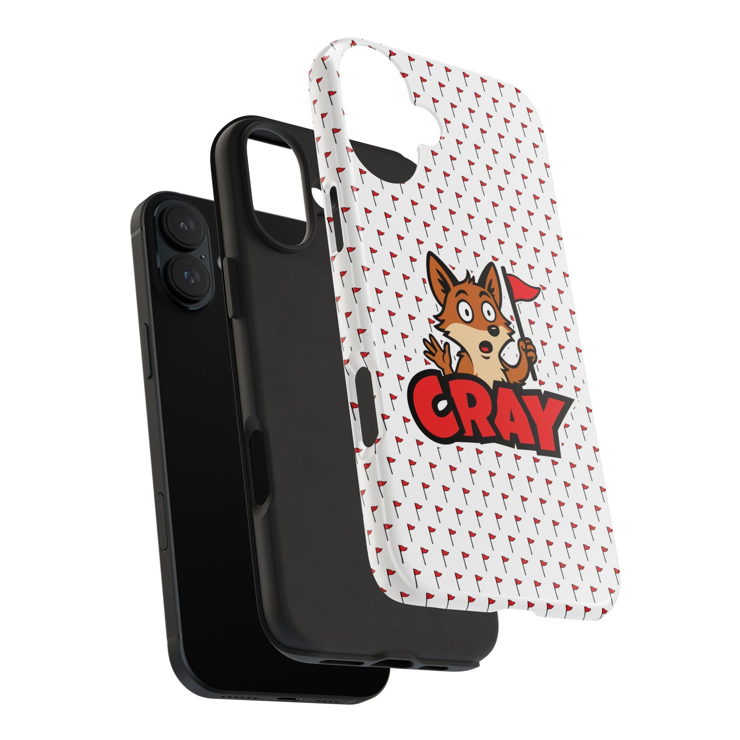 Cray Phone Case - White - Red Flag Fox