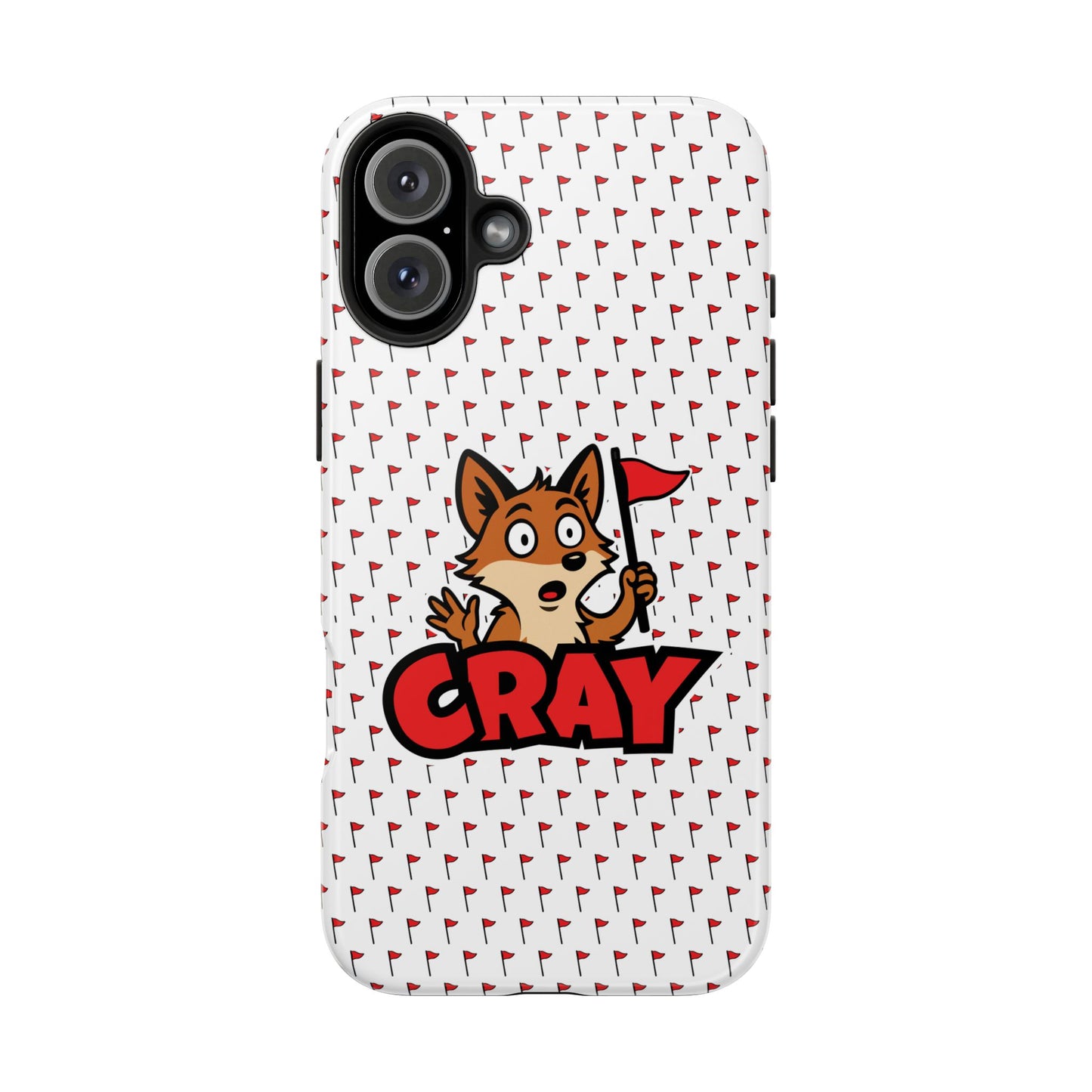 Cray Phone Case - White - Red Flag Fox