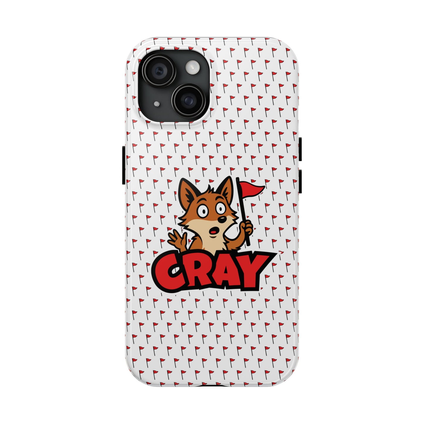 Cray Phone Case - White - Red Flag Fox