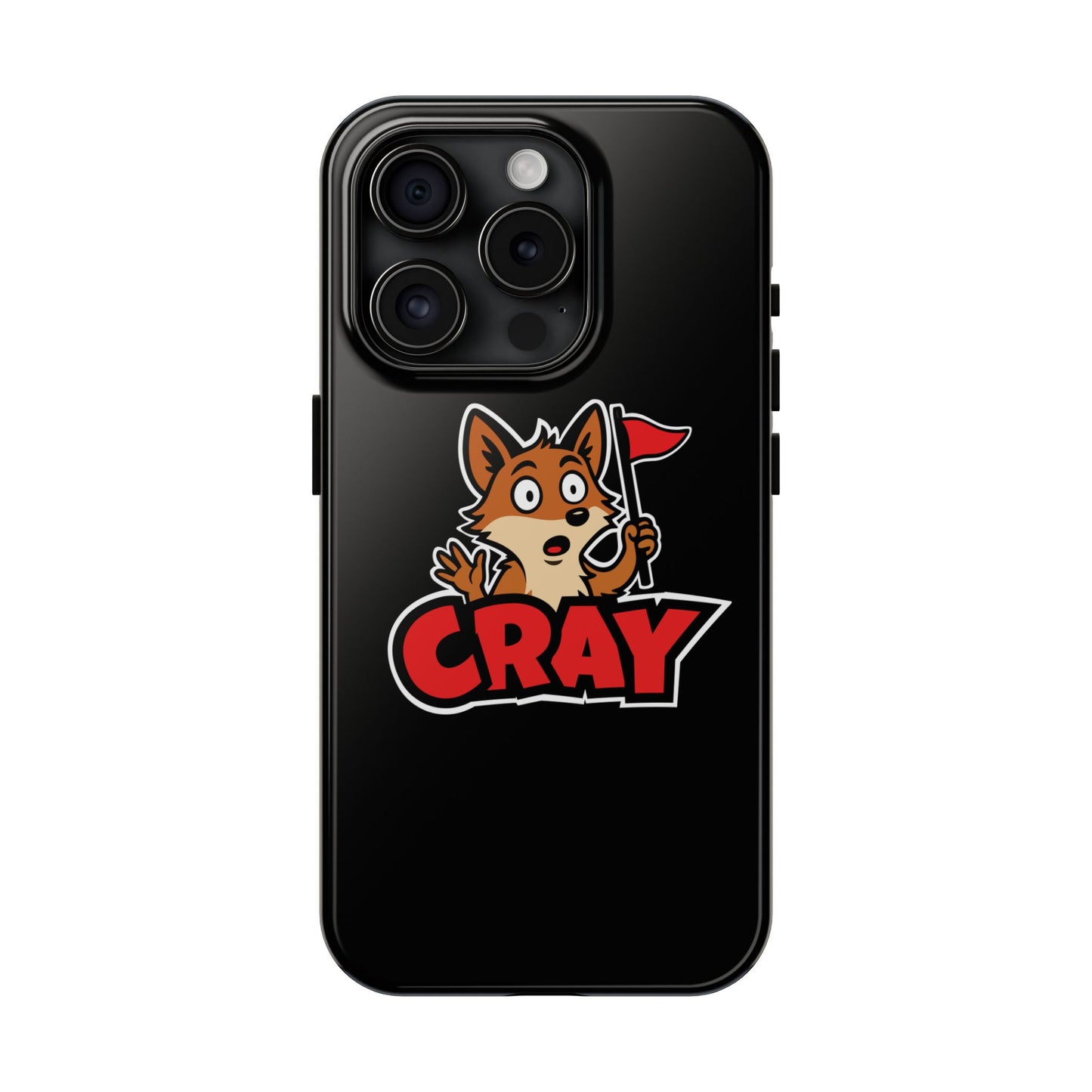 Cray Phone Case - Black - Red Flag Fox