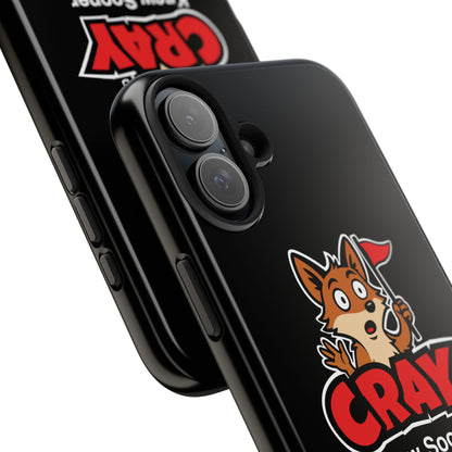Cray Phone Case (tagline) - Black - Red Flag Fox
