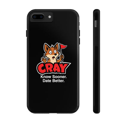 Cray Phone Case (tagline) - Black - Red Flag Fox