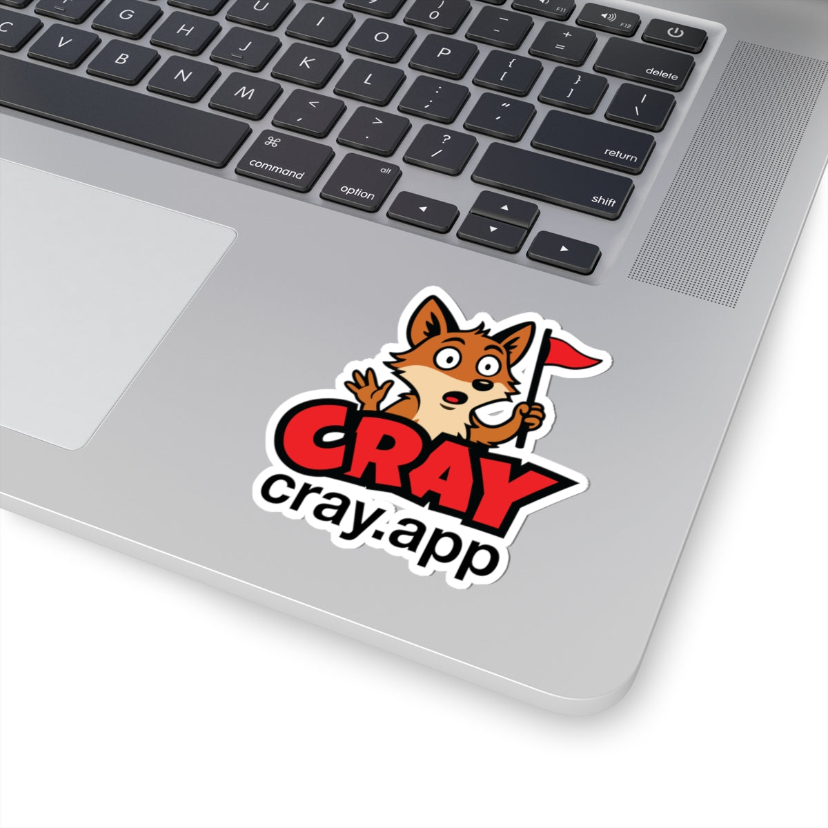 Cray Fox Logo Sticker w/ website (Cray.App)