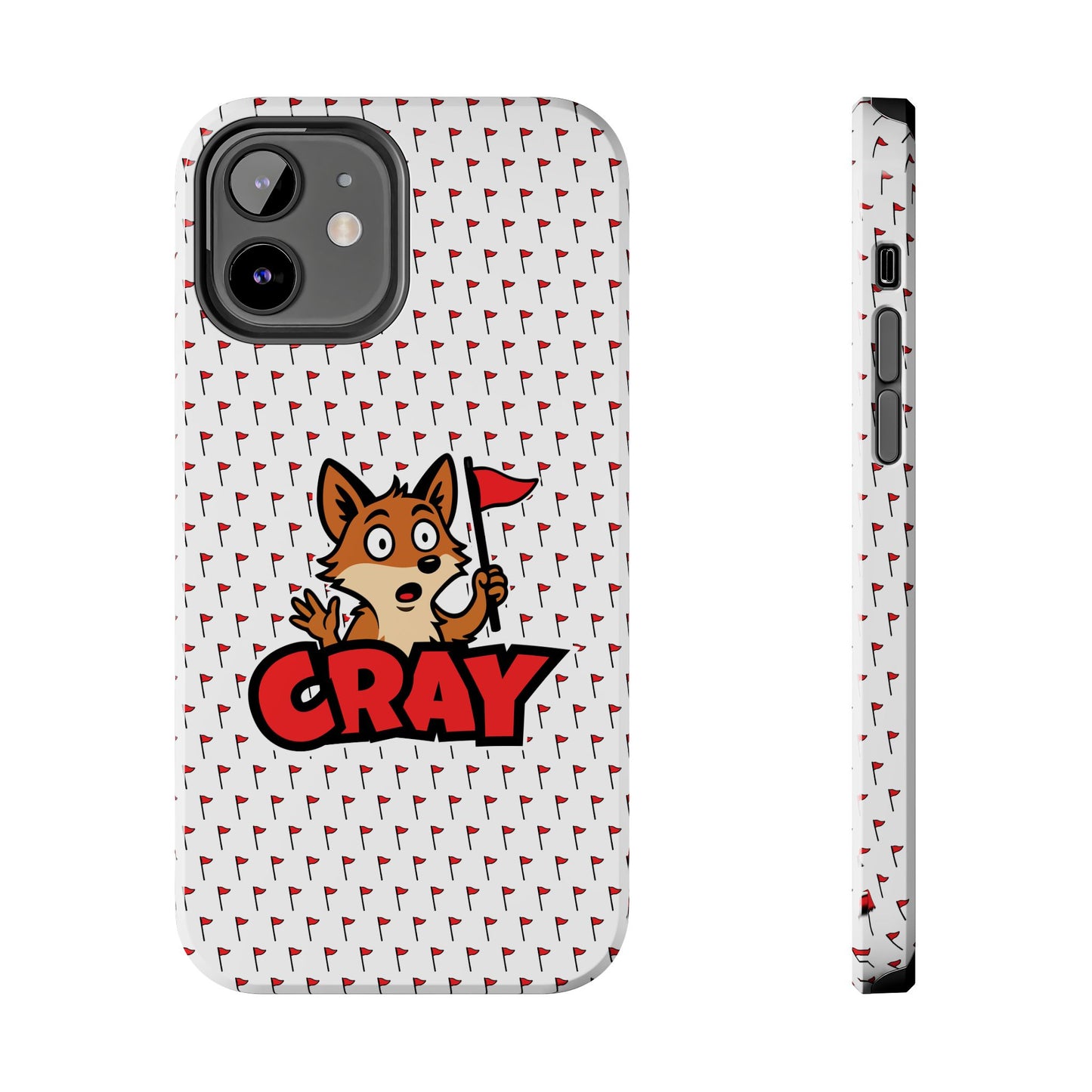 Cray Phone Case - White - Red Flag Fox
