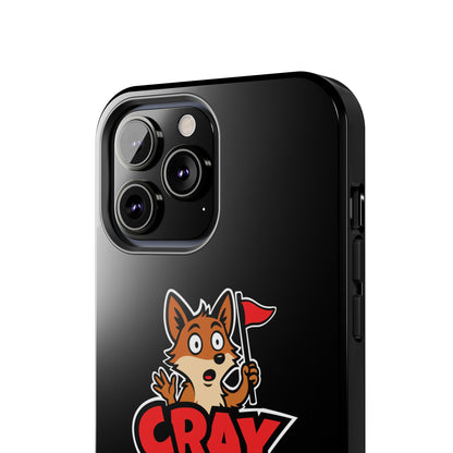Cray Phone Case (tagline) - Black - Red Flag Fox
